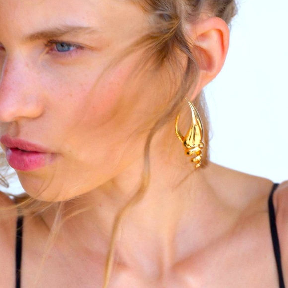 Zara limited edition metallic snail earrings